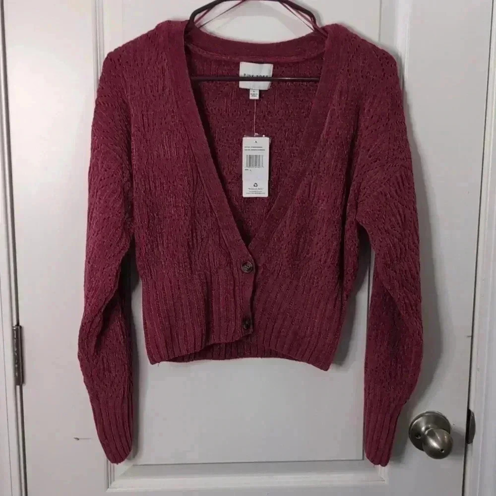 Pink Rose Women's Cardigan Mystic Magenta
